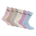 Lot de 6 Paires de Chaussettes homme Tennis Sportif Violet/Bleu/Gris/Rose/Beige Uni - Fila