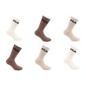 Lot de 6 Paires de Chaussettes homme Tennis Sportif Ecru/Beige/Marron Uni - Fila