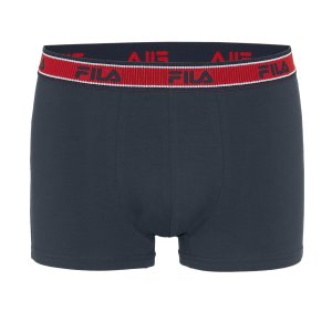 Lot de 3 Boxers homme Coton Bleu Marine/Rouge Uni - Fila