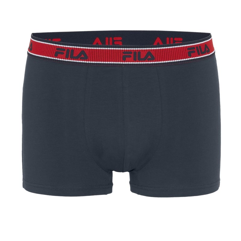 Lot de 3 Boxers homme Coton Bleu Marine/Rouge Uni - Fila