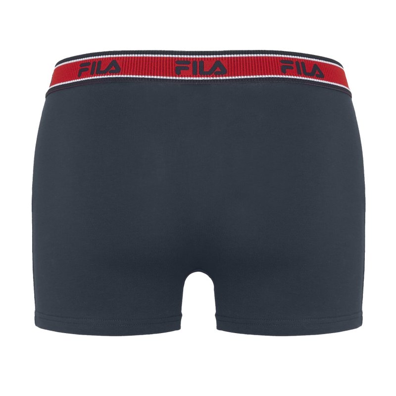Lot de 3 Boxers homme Coton Bleu Marine/Rouge Uni - Fila