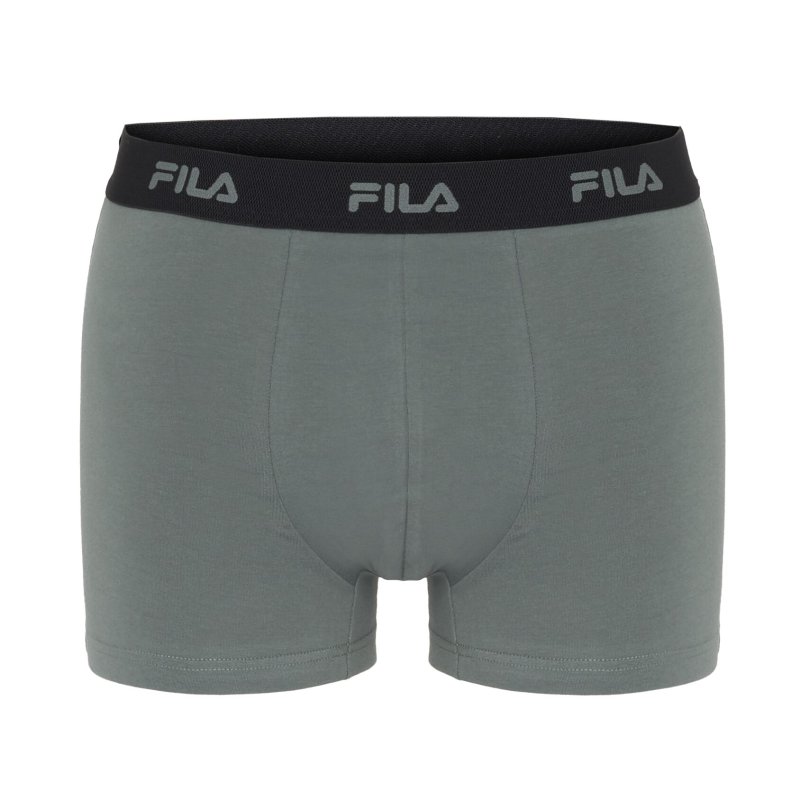 Lot de 4 Boxers homme Coton Kaki/Noir Uni - Fila