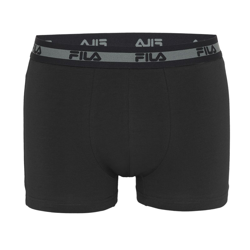 Lot de 4 Boxers homme Coton Kaki/Noir Uni - Fila