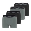 Lot de 4 Boxers homme Coton Kaki/Noir Uni - Fila