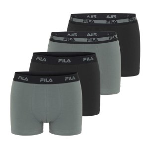 Lot de 4 Boxers homme Coton Kaki/Noir Uni - Fila