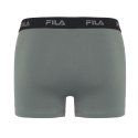 Lot de 4 Boxers homme Coton Kaki/Noir Uni - Fila