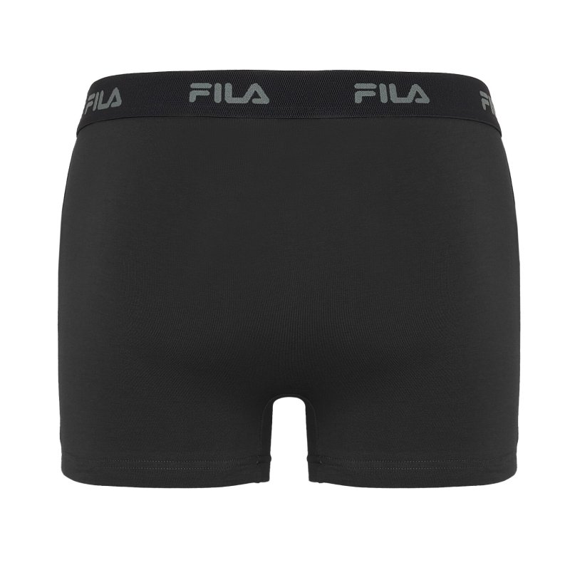 Lot de 4 Boxers homme Coton Kaki/Noir Uni - Fila