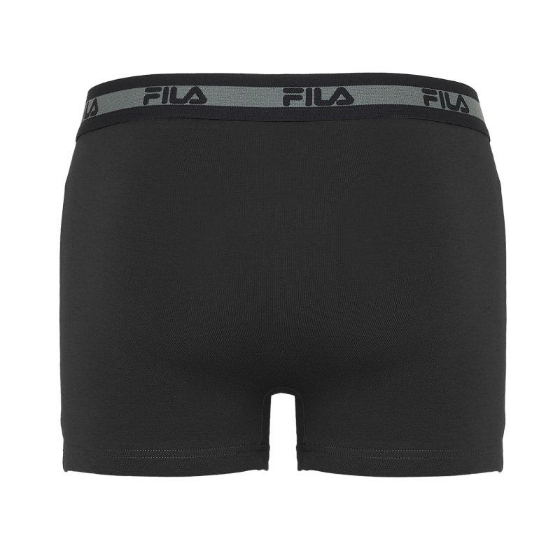 Lot de 4 Boxers homme Coton Kaki/Noir Uni - Fila
