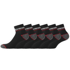 Lot de 6 Paires de Chaussettes homme Courtes Travail Noir Imprimé - Facom