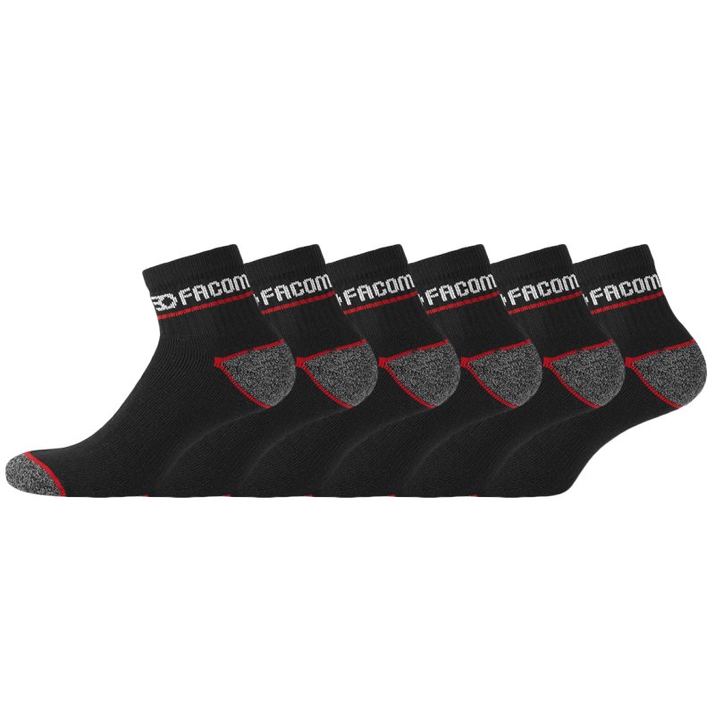 Lot de 6 Paires de Chaussettes homme Courtes Travail Noir Imprimé - Facom
