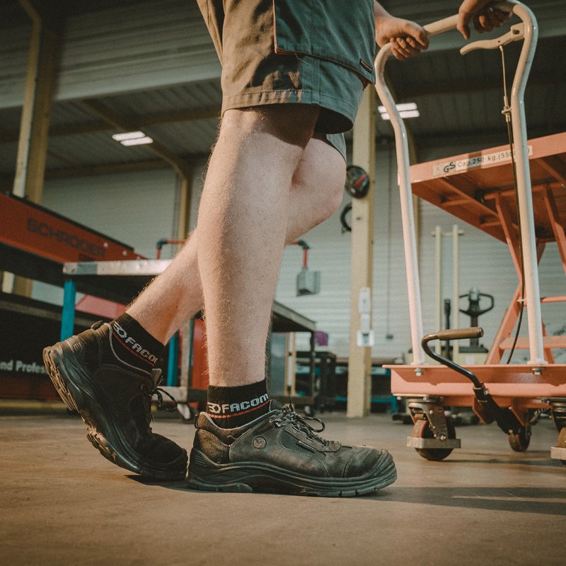 Lot de 6 Paires de Chaussettes homme Courtes Travail Noir Imprimé - Facom