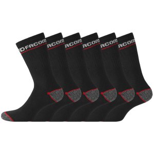 Lot de 6 Paires de Chaussettes homme Tennis Travail Noir Imprimé - Facom