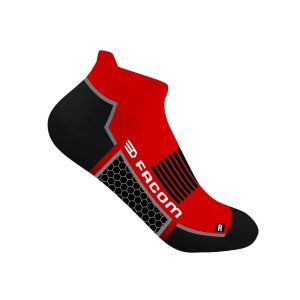 Lot de 4 Paires de Chaussettes homme Socquettes Travail Noir/Rouge/Gris Uni - Facom