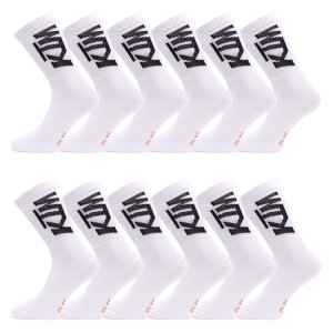 Lot de 12 Paires de Chaussettes homme Tennis Sportif Blanc/Noir - Ktm