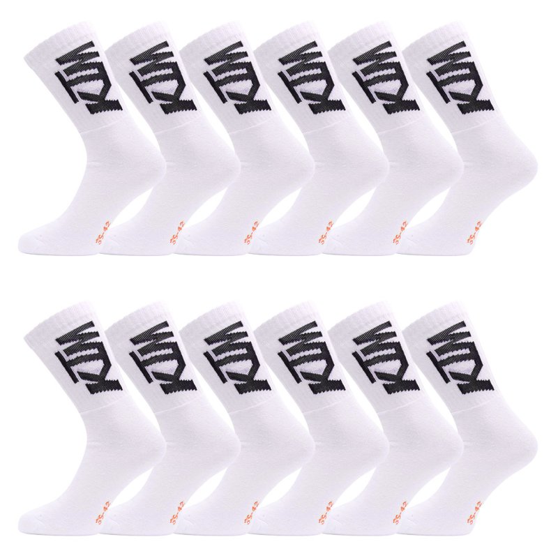 Lot de 12 Paires de Chaussettes homme Tennis Sportif Blanc/Noir - Ktm