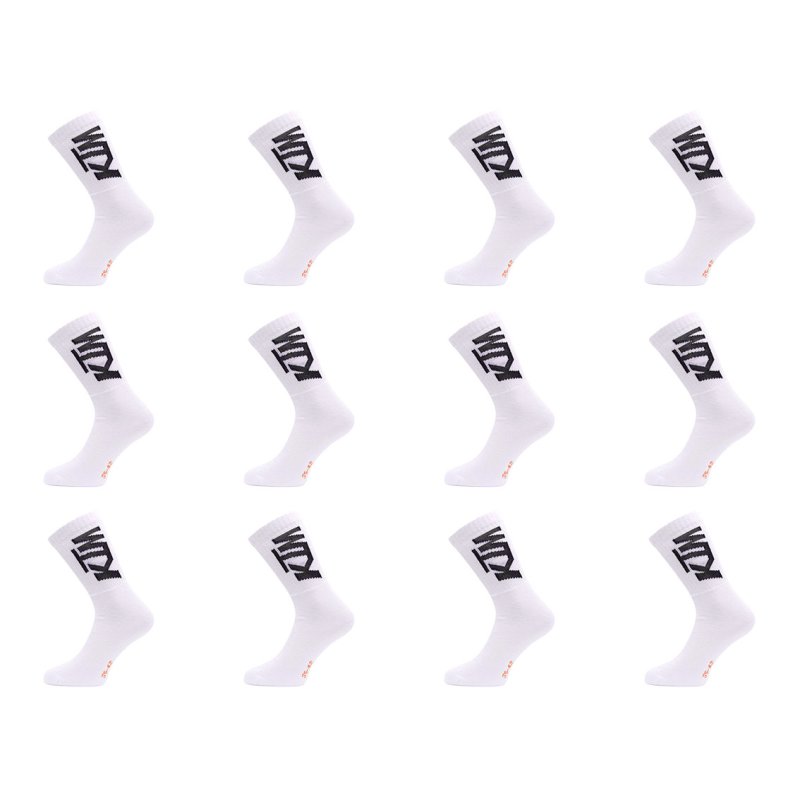 Lot de 12 Paires de Chaussettes homme Tennis Sportif Blanc/Noir - Ktm