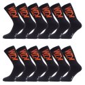 Lot de 12 Paires de Chaussettes homme Tennis Sportif Noir/Orange - Ktm