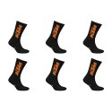 Lot de 6 Paires de Chaussettes homme Tennis Sportif Noir/Orange - Ktm