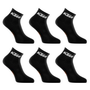 Lot de 6 Paires de Chaussettes homme Courtes Sportif Noir/Orange/Blanc Uni - Ktm