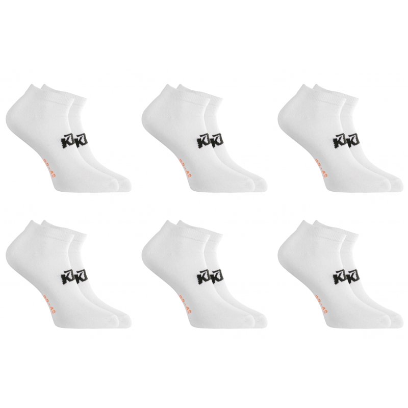 Lot de 6 Paires de Chaussettes homme Socquettes Sportif Noir/Blanc Uni - Ktm