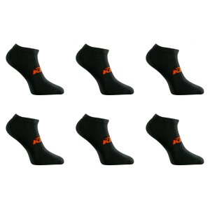 Lot de 6 Paires de Chaussettes homme Socquettes Sportif Noir/Orange Uni - Ktm