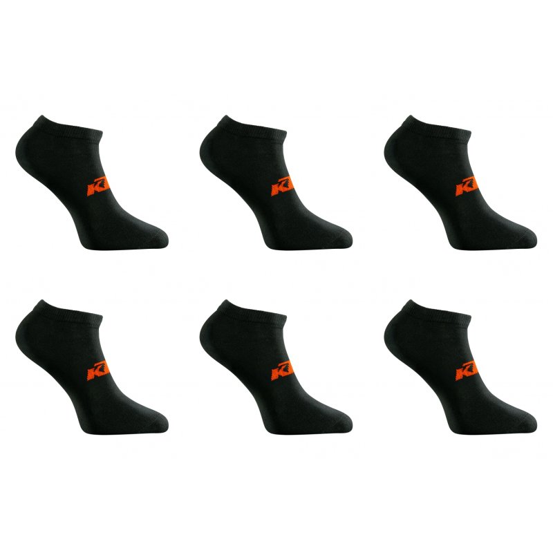 Lot de 6 Paires de Chaussettes homme Socquettes Sportif Noir/Orange Uni - Ktm