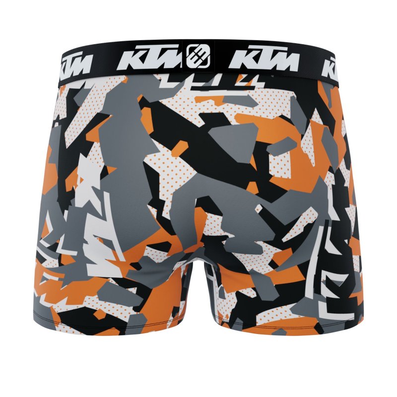 Lot de 4 Boxers homme Polyester Gris/Orange/Noir Imprimé - Ktm