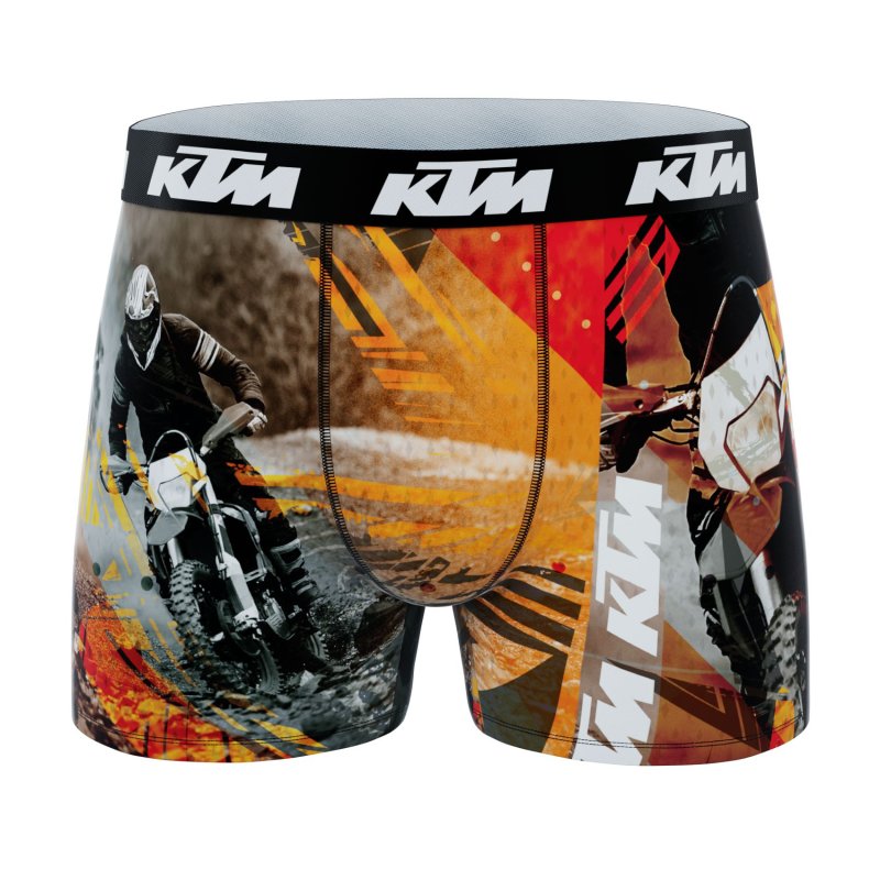 Lot de 4 Boxers homme Polyester Gris/Orange/Noir Imprimé - Ktm