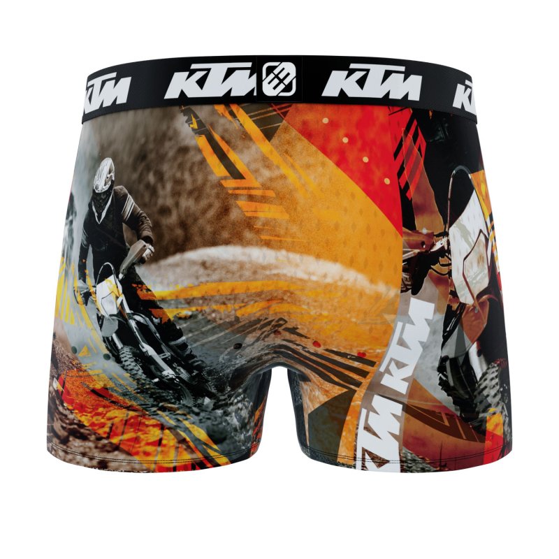 Lot de 4 Boxers homme Polyester Gris/Orange/Noir Imprimé - Ktm