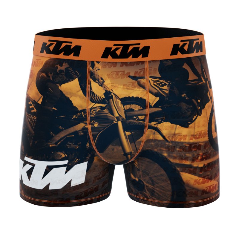 Lot de 4 Boxers homme Polyester Gris/Orange/Noir Imprimé - Ktm