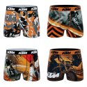 Lot de 4 Boxers homme Polyester Gris/Orange/Noir Imprimé - Ktm