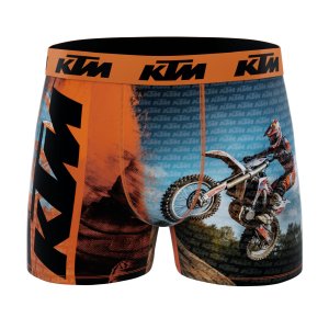 Lot de 3 Boxers homme Polyester Noir/Orange/Blanc Imprimé - Ktm