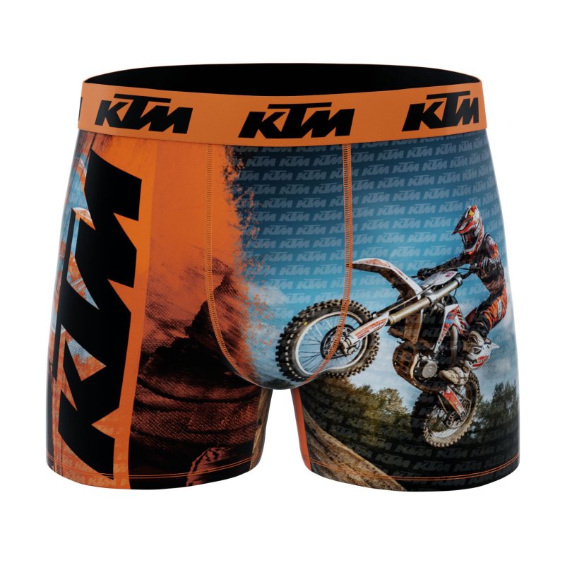 Lot de 3 Boxers homme Polyester Noir/Orange/Blanc Imprimé - Ktm