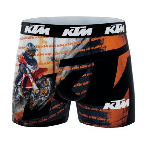 Lot de 3 Boxers homme Polyester Noir/Orange/Blanc Imprimé - Ktm