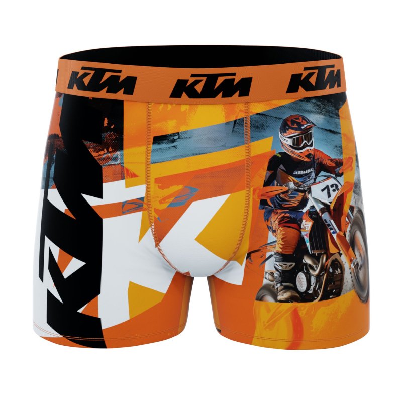 Lot de 3 Boxers homme Polyester Noir/Orange/Blanc Imprimé - Ktm