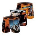 Lot de 3 Boxers homme Polyester Noir/Orange/Blanc Imprimé - Ktm