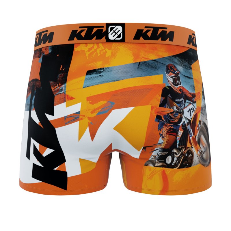 Lot de 3 Boxers homme Polyester Noir/Orange/Blanc Imprimé - Ktm