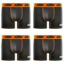 Lot de 4 Boxers homme Polyester Noir/Orange/Blanc Uni - Ktm