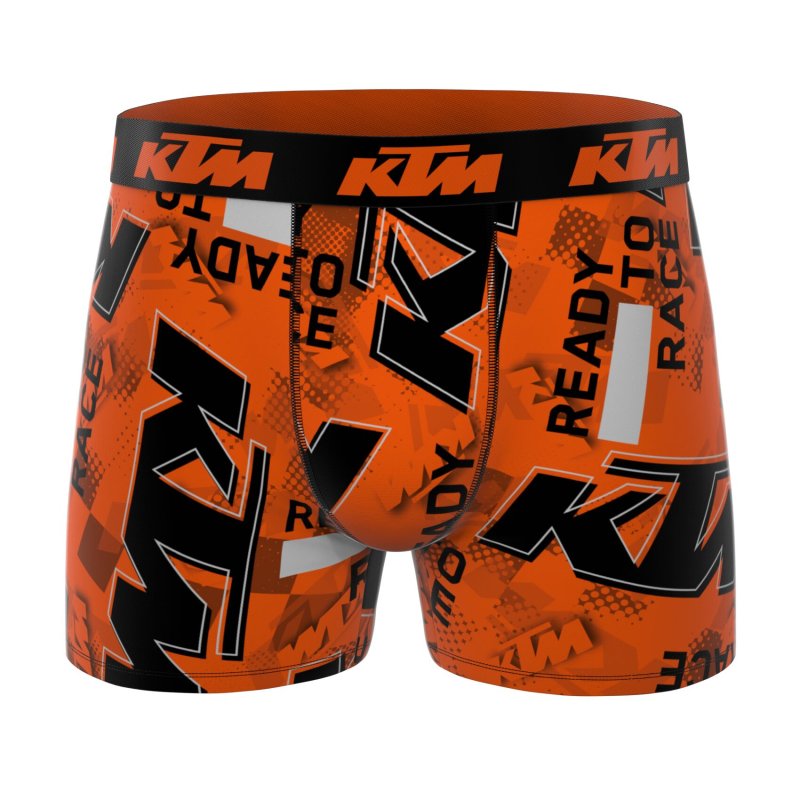 Lot de 4 Boxers homme Polyester Orange/Noir/Blanc Imprimé - Ktm