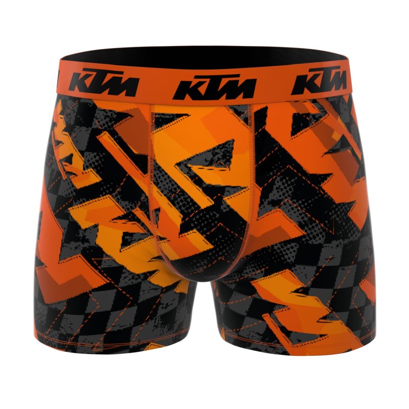 Lot de 4 Boxers homme Polyester Orange/Noir/Blanc Imprimé - Ktm