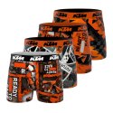 Lot de 4 Boxers homme Polyester Orange/Noir/Blanc Imprimé - Ktm