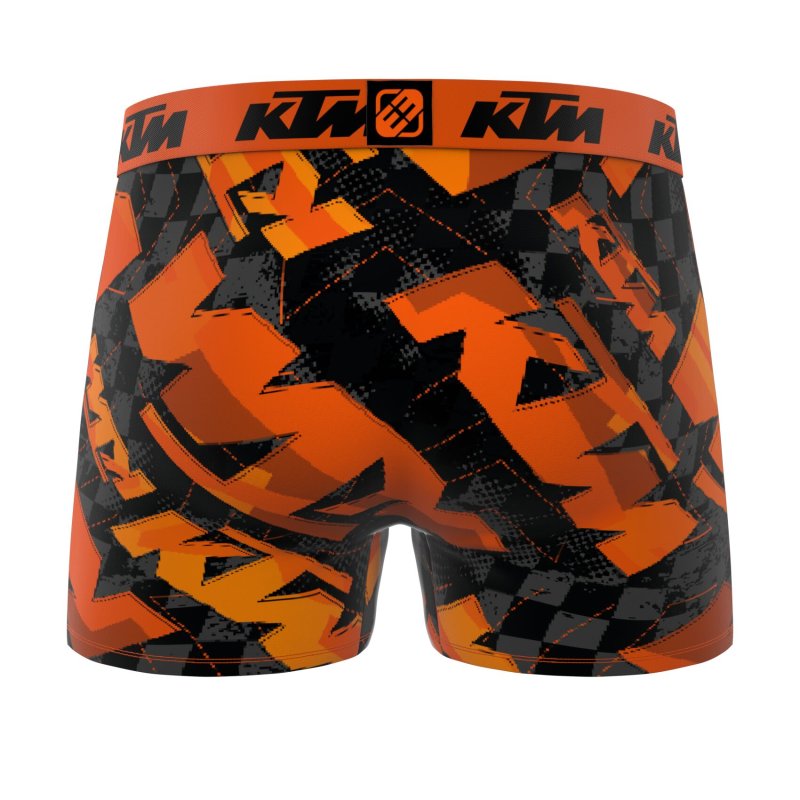 Lot de 4 Boxers homme Polyester Orange/Noir/Blanc Imprimé - Ktm