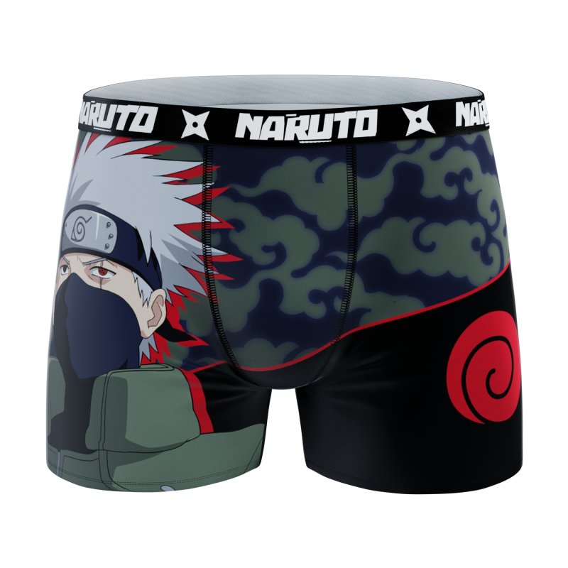 Lot de 6 Boxers homme Polyester Noir Imprimé - Naruto