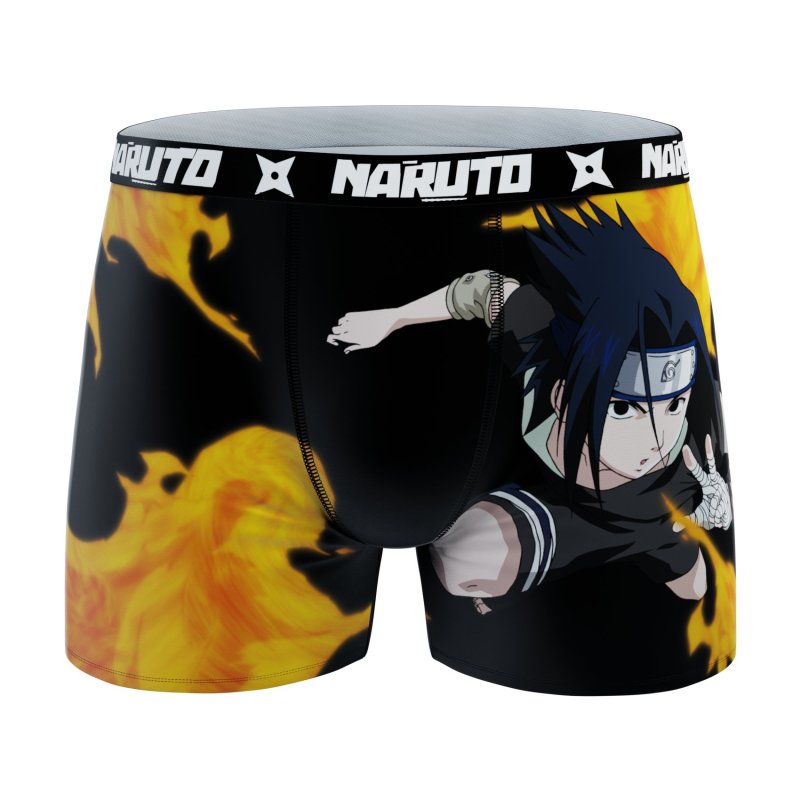Lot de 6 Boxers homme Polyester Noir Imprimé - Naruto