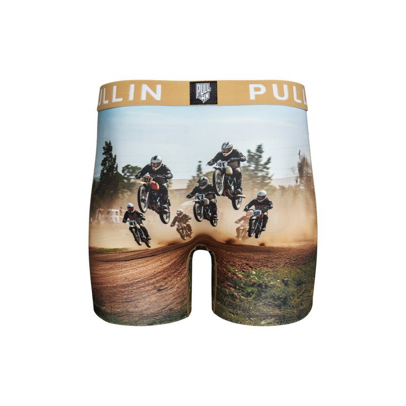 Boxer homme Polyester Beige/Marron Imprimé - Pull In