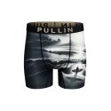 Boxer homme Polyester Noir/Blanc Imprimé - Pull In