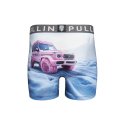 Boxer homme Polyester Blanc/Rose Imprimé - Pull In