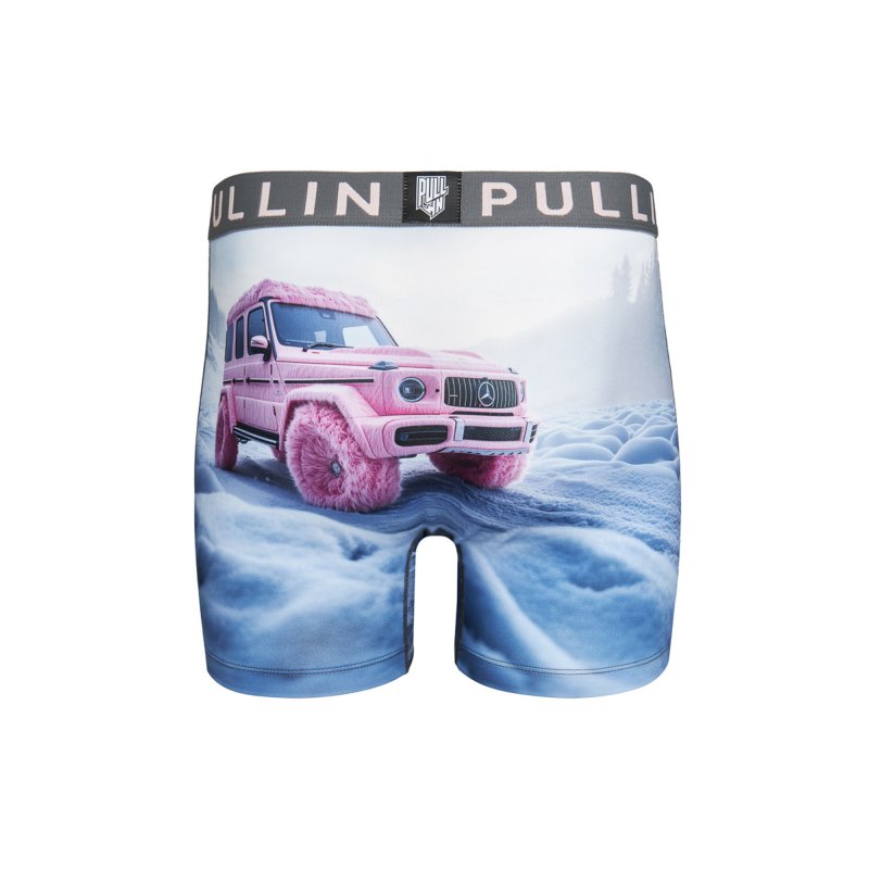 Boxer homme Polyester Blanc/Rose Imprimé - Pull In