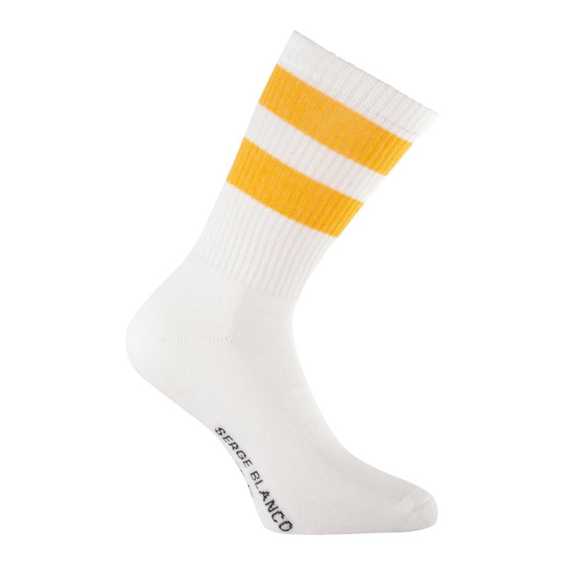 Lot de 6 Paires de Chaussettes homme Ville Mode Blanc/Noir/Rouge/Orange Imprimé - Serge Blanco