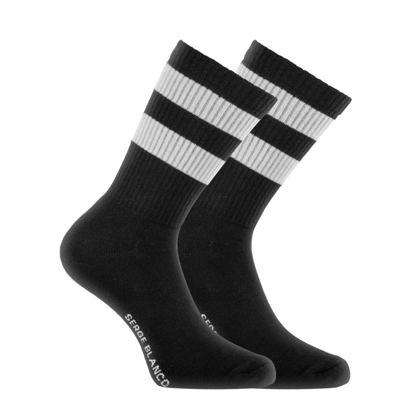 Lot de 6 Paires de Chaussettes homme Ville Mode Blanc/Noir/Rouge/Orange Imprimé - Serge Blanco